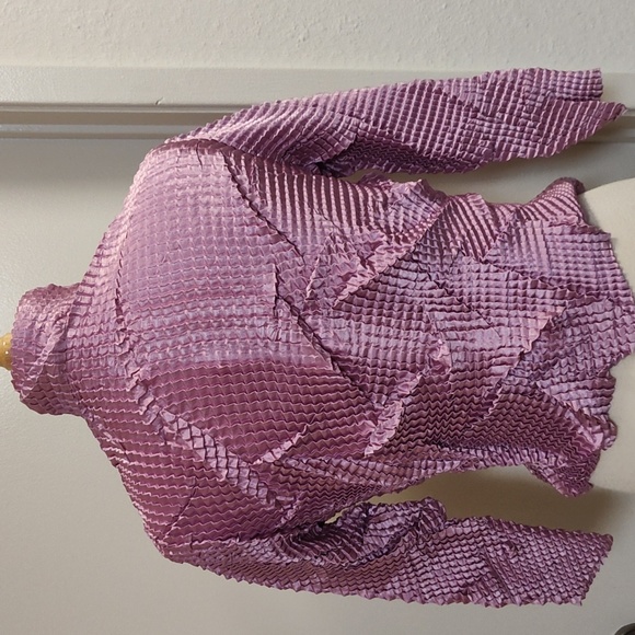 Pile ou Face Paris Pink Crinkle Blouse OS - Picture 4 of 7